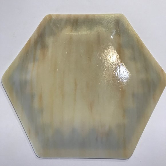 Vintage Georges Briard MCM Slag Glass Plate Polygon - Picture 3 of 6